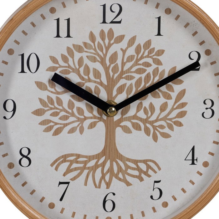 Reloj Blanco-Natural Madera / Cristal 22 X 22 X 4,50 cm
