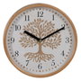 Ixia Reloj Blanco-Natural Madera y Cristal 22 x 22 x 4,50 cm