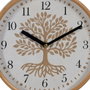 Ixia Reloj Blanco-Natural Madera y Cristal 22 x 22 x 4,50 cm