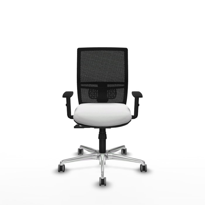 PIQUERAS Y CRESPO Silla de oficina Yunquera con mecanismo Sincro, Blanco y Negro