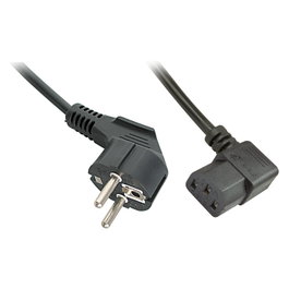 Lindy 30345 Cable de Alimentación Beige 2 m CEE7/7 a C13 Acoplador Angular