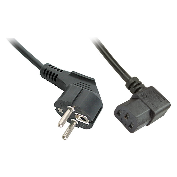 Lindy Cable de alimentación 30345 Beige 2m CEE 7/7 a C13 acoplador angular