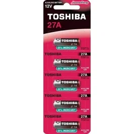 Toshiba 27A-BP-5C Pilas Alcalinas 12V (Pack de 5) para Mandos de Coche y Dispositivos Electrónicos