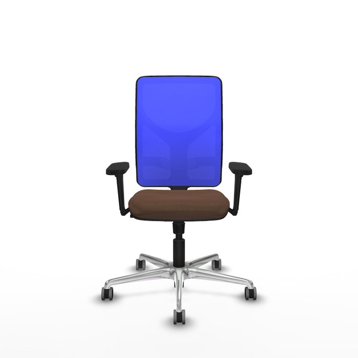PIQUERAS Y CRESPO Silla de oficina Motilla con mecanismo Sincro, Azul y Marrón oscuro