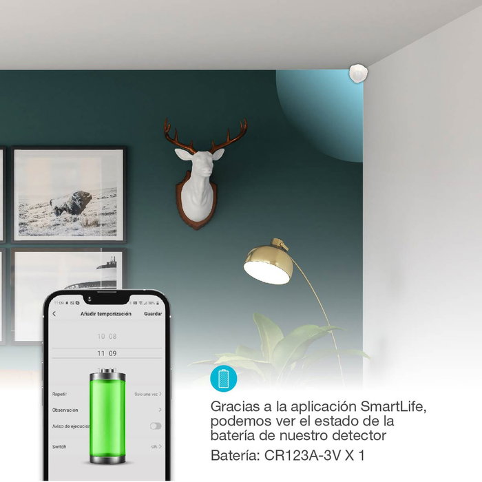 GSC Evolution Detector de superficie PIR inteligente vía WiFi con sensor de movimiento