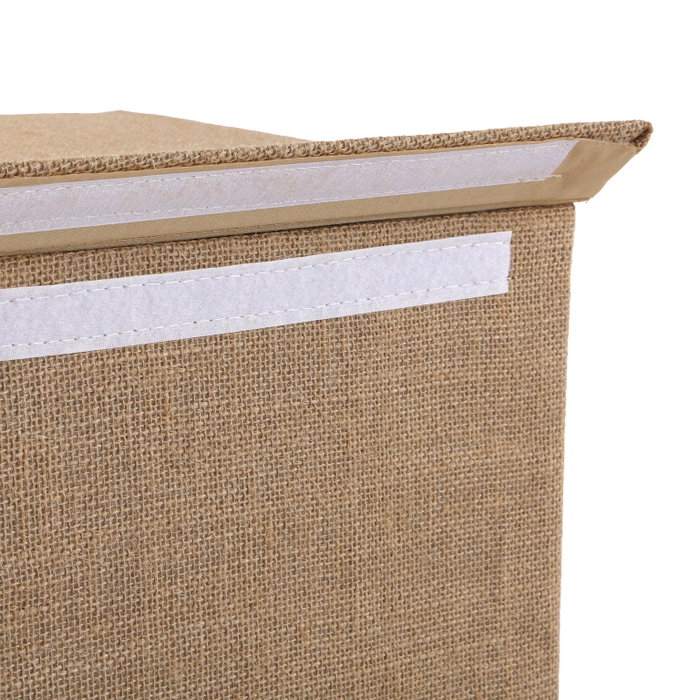 Versa Cesto Ropa Rectangular Plegable de Yute 30x40x50 cm (2 Unidades)
