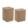 Versa Cesto Ropa Rectangular Plegable de Yute 30x40x50 cm (2 Unidades)
