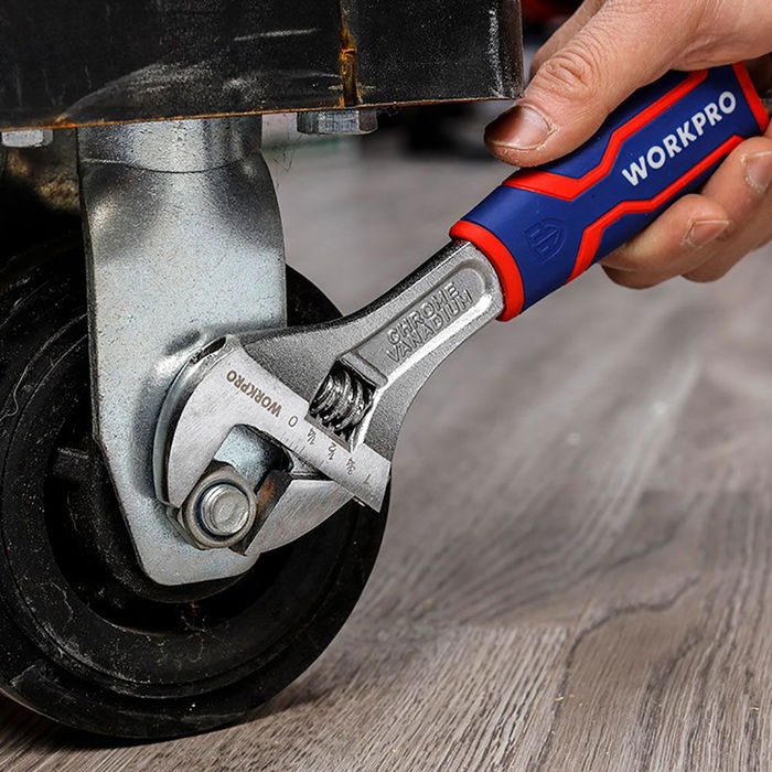 Workpro Llave Ajustable 250 mm Acero Cromo Vanadio Resistente Óxido Corrosión