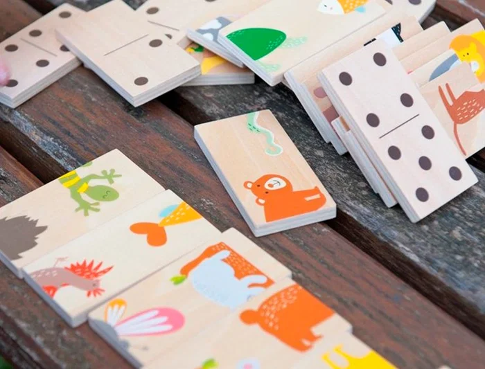 Andreutoys Puzzle Dominó Animales Madera 28 Piezas