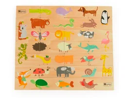 Andreutoys Puzzle Dominó Animales Madera 28 Piezas