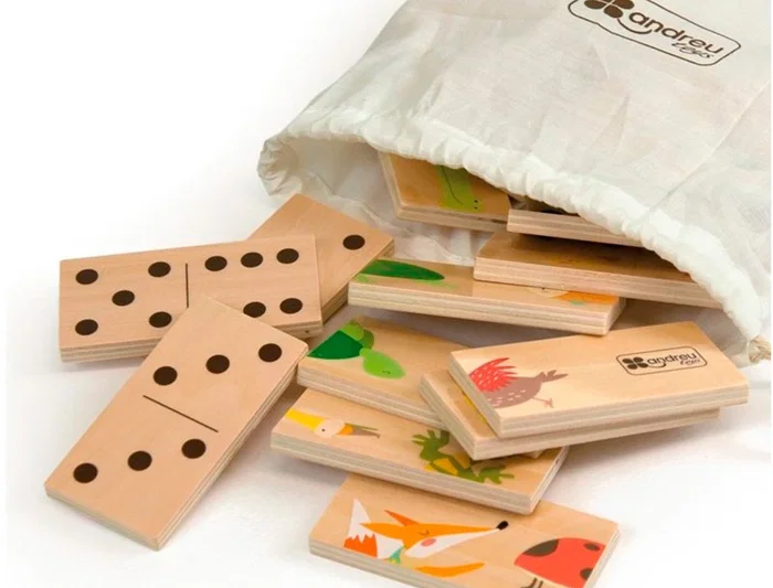 Andreutoys Puzzle Dominó Animales Madera 28 Piezas