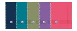 Carpeta Fundas (Tarifario) Oxford Live&Go Espiral Pp A4 40 F. Con Goma Surtido (5 Colores Vivos) (Set de 10)