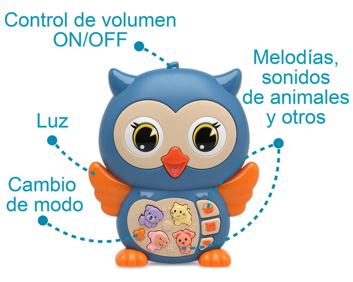 KioKids Búho Musical de Juguete Interactivo Multicolor