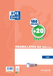 Papel Oxford School A4 200H (180+20) 90Gr Liso Naranja