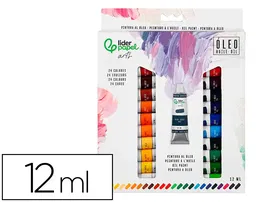 Liderpapel Pintura al Óleo Caja de 24 Tubos de 12 ml Colores Surtidos