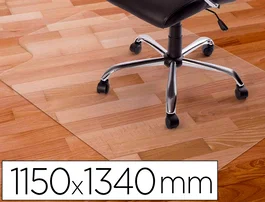 Q-connect Alfombrilla Protectora de Suelo PVC para Sillas de Oficina, Transparente, 1150x1340 mm, Grosor 2 mm