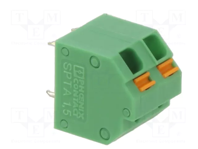 PHOENIX CONTACT SPTA1.5/2-5.08 listón para impresión de alimentación verde