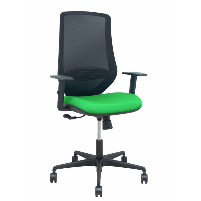 PIQUERAS Y CRESPO Silla Mardos con Mecanismo Sincro, Malla Negra y Asiento Verde