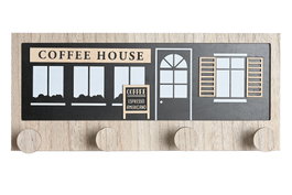 DKD Home Decor Perchero Vintage Natural Negro 6 x 17.5 x 39.8 cm (4 Unidades)