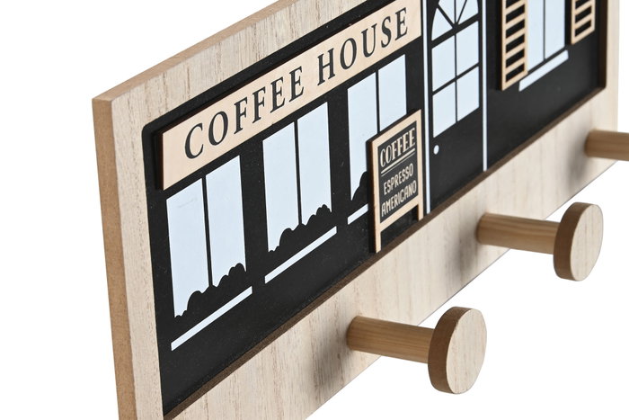 DKD Home Decor Perchero Vintage Natural Negro 6 x 17.5 x 39.8 cm (4 Unidades)