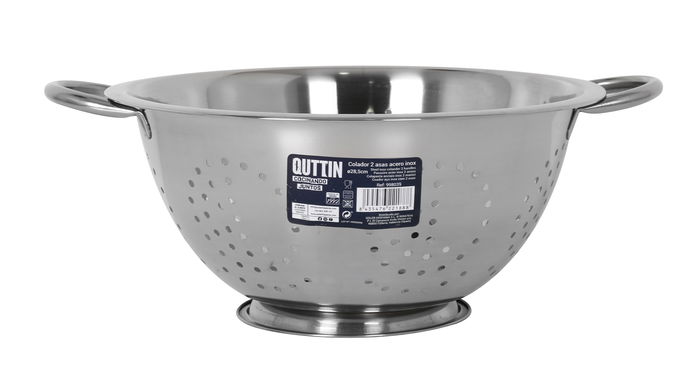 Quttin Colador Acero Inoxidable 2 Asas Ø 28.5 cm (12 Unidades)