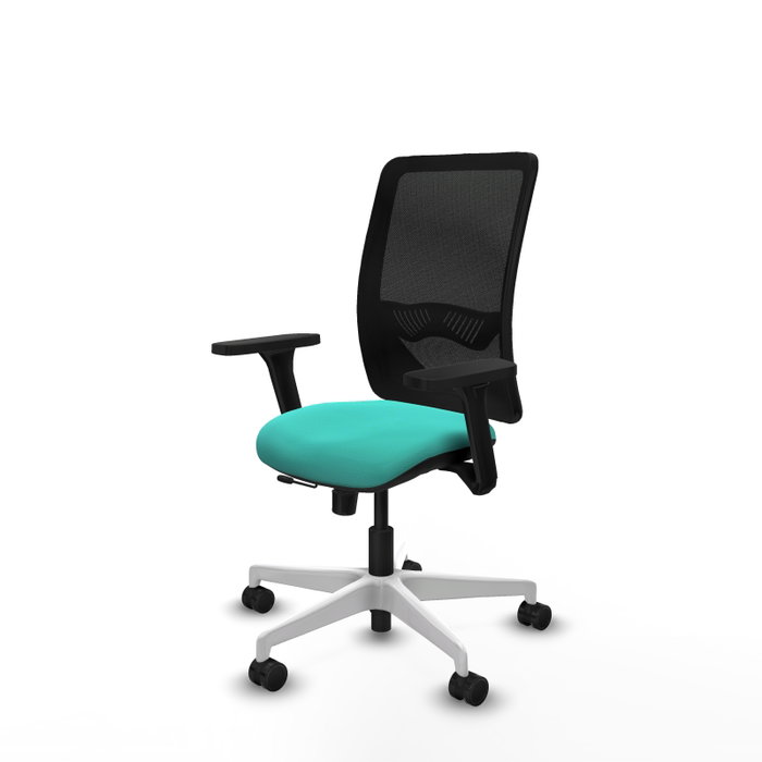 PIQUERAS Y CRESPO Silla de oficina Zulema con mecanismo Sincro/Traslack, Turquesa y Negro