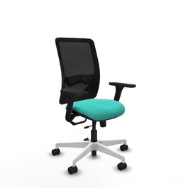 PIQUERAS Y CRESPO Silla de oficina Zulema con mecanismo Sincro/Traslack, Turquesa y Negro