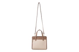 Vince Camuto Cortona Bolso tote de piel de polivinilo en crema y visón, Elegante y sofisticado accesorio de moda para mujer