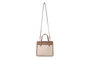 Vince Camuto Cortona Bolso tote de piel de polivinilo en crema y visón, Elegante y sofisticado accesorio de moda para mujer