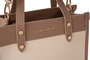 Vince Camuto Cortona Bolso tote de piel de polivinilo en crema y visón, Elegante y sofisticado accesorio de moda para mujer