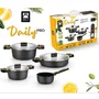 BRA Pack 4 Cacerolas Daily Pro Ø16cm Ø20cm Ø24cm Ø28cm Apta Inducción