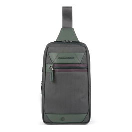 Piquadro, Mochila de cuero, Verde militar, Bolso bandolera, Para hombres