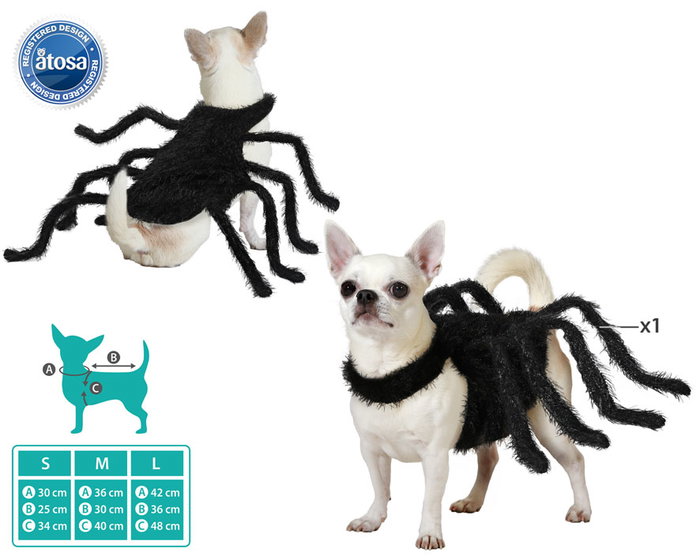 Disfraz para mascota araña negro S - Halloween - Polyester