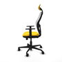 PIQUERAS Y CRESPO Silla de oficina Jorquera con mecanismo Sincro/Traslack, Amarillo y Blanco
