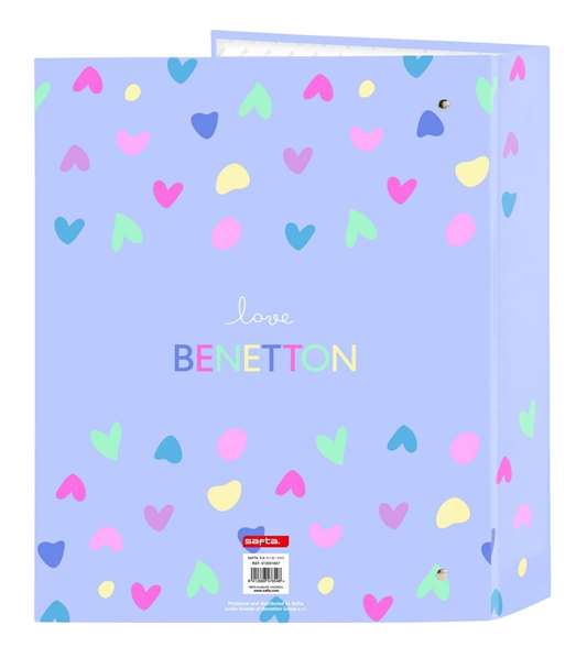 Carpeta de anillas Benetton Lila Lila A4 27 x 33 x 6 cm Carpeta de anillas Benetton Lila Lila A4 27 x 33 x 6 cm