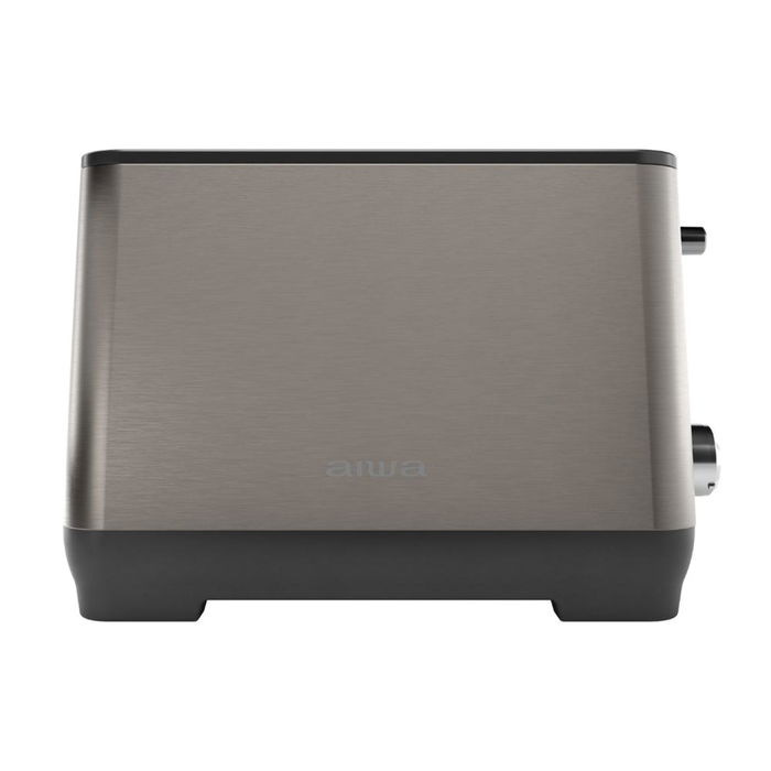 Aiwa Tostadora ABT-1000, 1000 W, 2 Ranuras Extra Anchas, Acero Inoxidable, Función Descongelar y Recalentar, Incluye Accesorio para Panecillos, 7 Niveles de Tostado