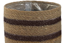 DKD Home Decor Macetero Set de 9 Natural Marron Oscuro 35 x 29 x 35 cm Seagrass