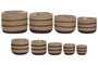 DKD Home Decor Set de 9 Maceteros de Seagrass Natural
