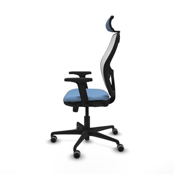 PIQUERAS Y CRESPO Silla de oficina Jorquera con mecanismo Sincro/Traslack Azul cielo y Blanco