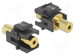 DeLOCK Módulo Keystone Jack de 3,5 mm 4 Pin con contactos chapados en oro, Negro/Oro