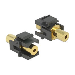DeLOCK Módulo Keystone jack de 3,5 mm 4 pin 2x3.5mm Negro y Oro