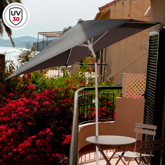 AKTIVE Sombrilla 180x120cm Gris con Protección UV30+ AKTIVE Sombrilla 180x120cm Gris con Protección UV30+