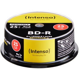 Intenso BD-R 25GB Imprimible 6x Speed, Cakebox (25 unidades)