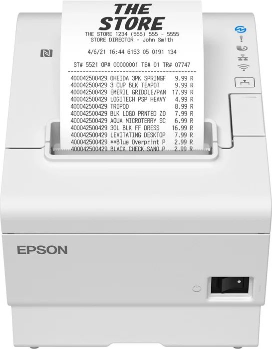 Epson TM-T88VII Impresora de recibos USB Ethernet Serial PS Blanco