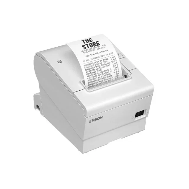 Epson TM-T88VII (111) - Impresora de Recibos Térmica, Inalámbrica y Alámbrica, 180 x 180 DPI, 500 mm/s, USB, Ethernet, Serie, PS, Blanco