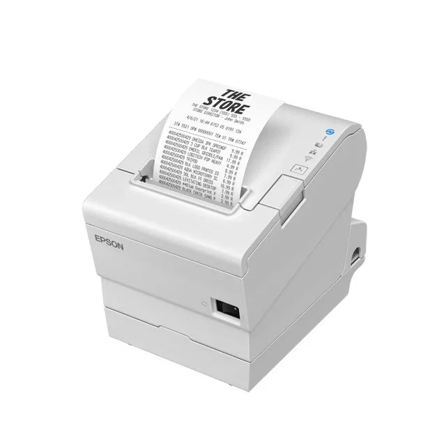 Epson TM-T88VII (111) - Impresora de Recibos Térmica, Inalámbrica y Alámbrica, 180 x 180 DPI, 500 mm/s, USB, Ethernet, Serie, PS, Blanco