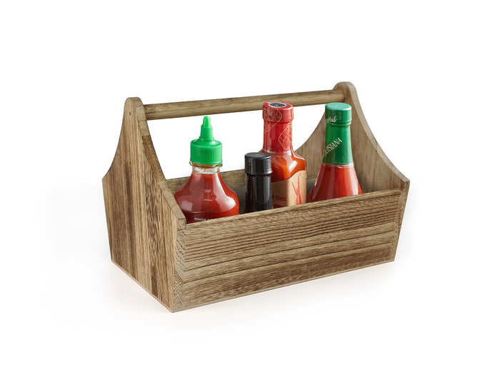 Inde Organizador de Madera para Salsas y Especias My Bar con Dimensiones 25.1 cm x 18.2 cm x 17.8 cm (6 Unidades)