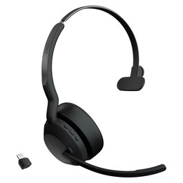 Jabra Evolve2 55 - Auriculares Inalámbricos Diadema Bluetooth Negro para Oficina con Cancelación Activa de Ruido (ANC), USB-C y Hasta 18 Horas de Autonomía