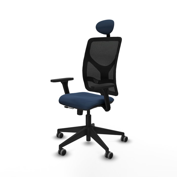 PIQUERAS Y CRESPO Silla de oficina Motilla con mecanismo Sincro/Traslack Azul marino y Negro