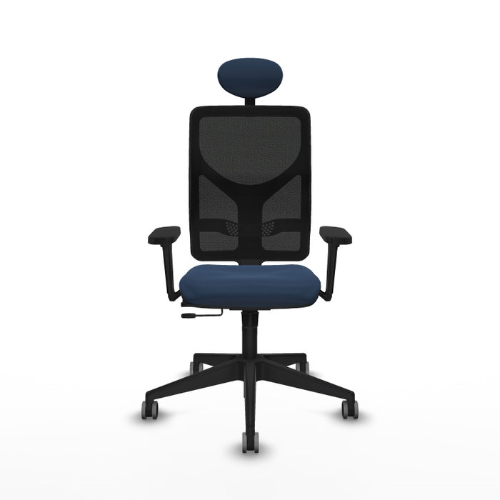 PIQUERAS Y CRESPO Silla de oficina Motilla con mecanismo Sincro/Traslack Azul marino y Negro